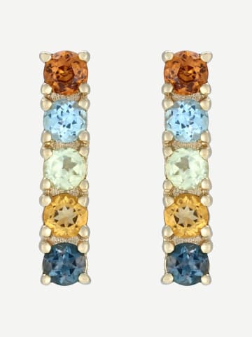 ATELIER DU DIAMANT Złote kolczyki-wkrętki "Myla" z kamieniami szlachetnymi