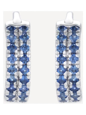 ATELIER DU DIAMANT Weißgold-Creolen "Faye" mit Edelsteinen