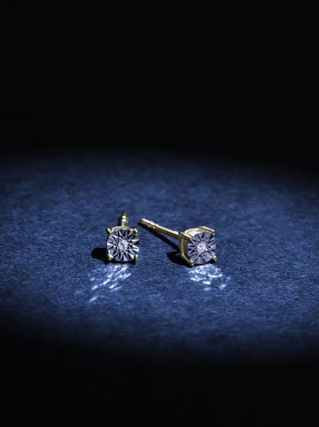 ATELIER DU DIAMANT Złote kolczyki-wkrętki "Puce Grande Illusion" z diamentami