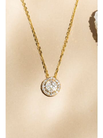 ATELIER DU DIAMANT Gouden hanger "Mon brillant" met diamanten