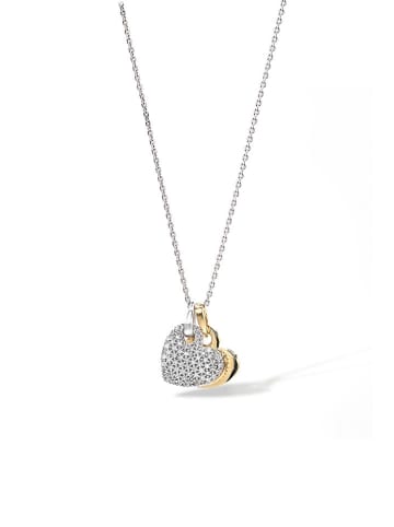 ATELIER DU DIAMANT Gouden-/witgouden hanger "Heart to Heart" met diamanten