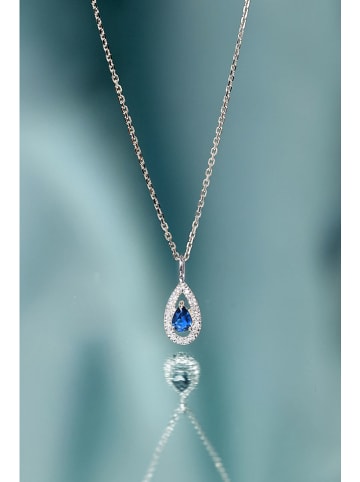 ATELIER DU DIAMANT Weißgold-Anhäger "Hollis" mit Diamanten und Edelstein