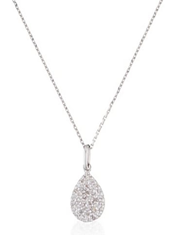 ATELIER DU DIAMANT Witgouden hanger "Goutte de pluie" met diamanten