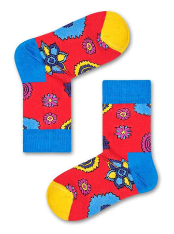 Happy Socks Sokken "Flower Power" rood/blauw