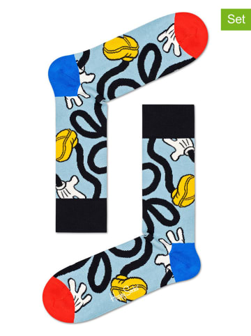 Happy Socks 2-delige set: sokken lichtblauw/meerkleurig