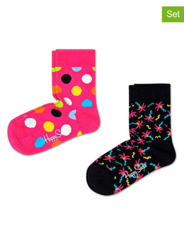Happy Socks 2-delige set: sokken zwart/roze