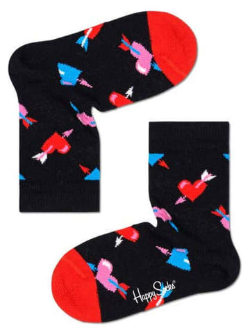 Happy Socks Skarpety "Cupid with heart" w kolorze czarnym ze wzorem