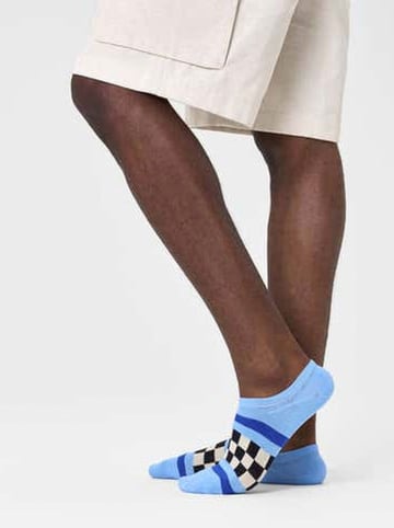 Happy Socks Skarpety-stopki w kolorze błękitno-czarno-kremowym