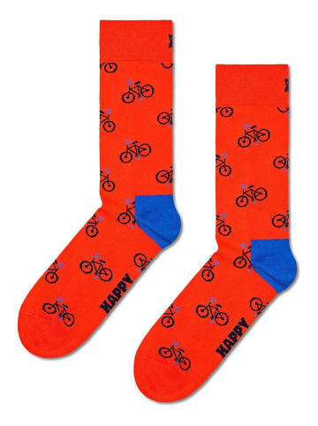 Happy Socks Skarpety "Bike" w kolorze pomarańczowo-niebieskim