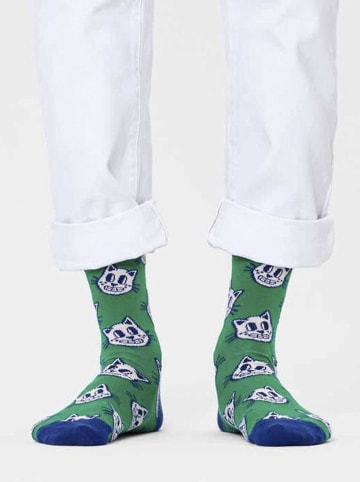 Happy Socks Socken in Grün/ Dunkelblau
