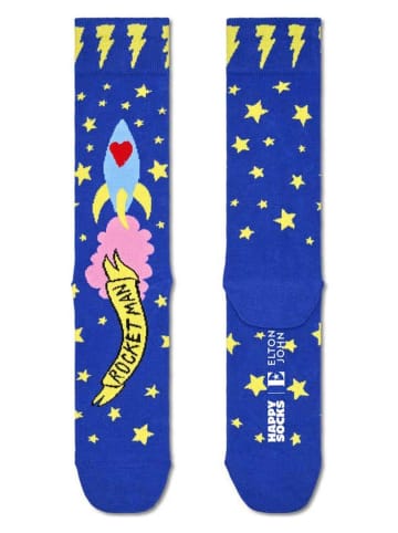 Happy Socks Sokken "Rocket man Elton John" blauw/geel