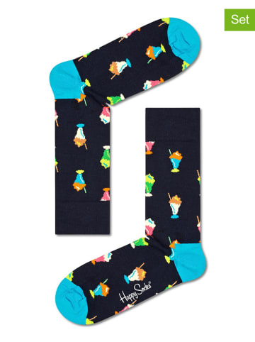 Happy Socks Skarpety (2 pary) "Milkshake" w kolorze granatowym