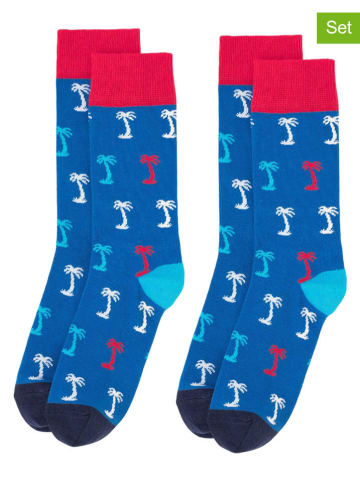 Happy Socks 2er-Set: Socken in Blau/ Rot