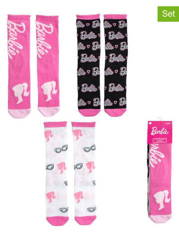 Lucky Socks 3-delige set: sokken "Barbie" wit/roze/zwart