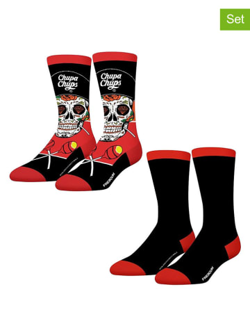 Disney Skarpety (2 pary) "Chupa-Chups" w kolorze czarno-czerwonym