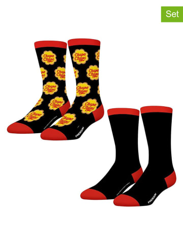 Disney Skarpety (2 pary) "Chupa-Chups" w kolorze czarno-czerwono-żółtym