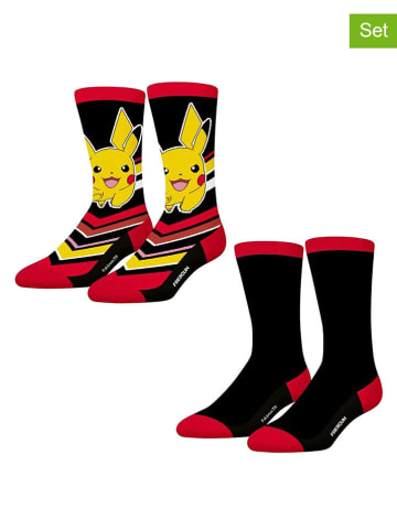 Disney 2-delige set: sokken  "Pokemon" zwart/rood/geel