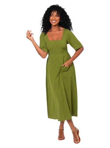 Aller Simplement Sukienka w kolorze oliwkowym