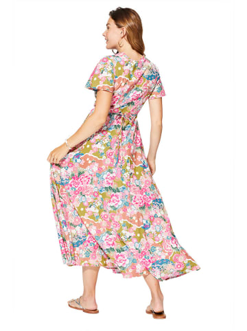 Aller Simplement Sukienka w kolorze jasnoróżowo-zielono-niebieskim