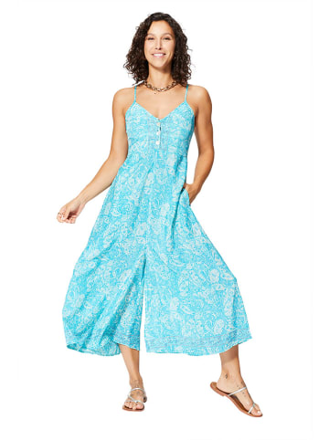 Aller Simplement Jumpsuit in Türkis/ Weiß