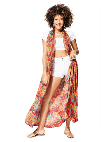 Aller Simplement Kimono in Orange/ Rot