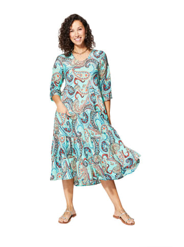 Aller Simplement Kleid in Hellblau/ Rot