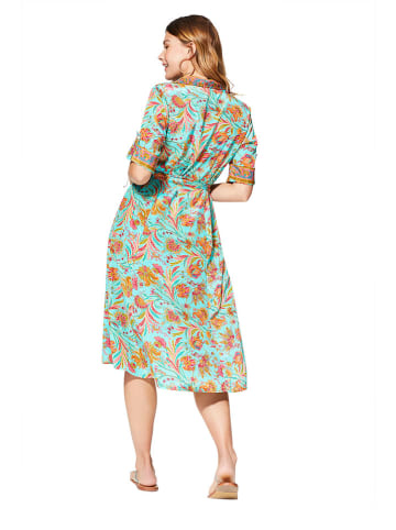 Aller Simplement Kleid in Türkis/ Orange