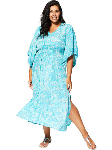 Aller Simplement Kleid in Türkis/ Weiß