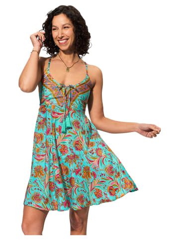 Aller Simplement Kleid in Türkis/ Orange