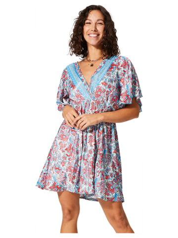 Aller Simplement Kleid in Hellblau/ Rot