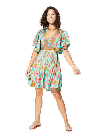 Aller Simplement Kleid in Türkis/ Orange