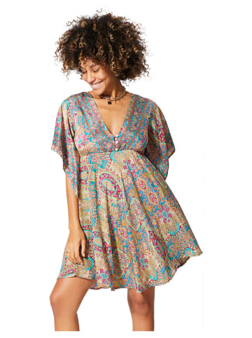 Aller Simplement Kleid in Beige/ Bunt