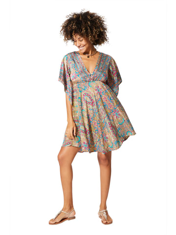 Aller Simplement Kleid in Beige/ Bunt