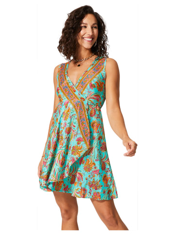 Aller Simplement Jurk turquoise/oranje