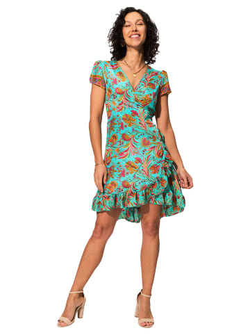 Aller Simplement Jurk turquoise/meerkleurig