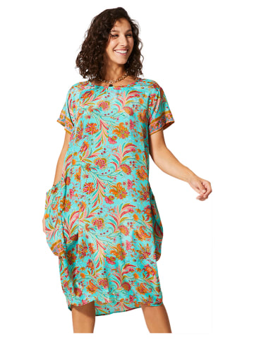 Aller Simplement Jurk turquoise/oranje