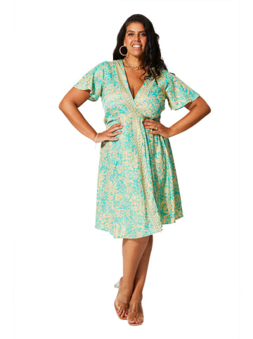 Aller Simplement Jurk turquoise/beige