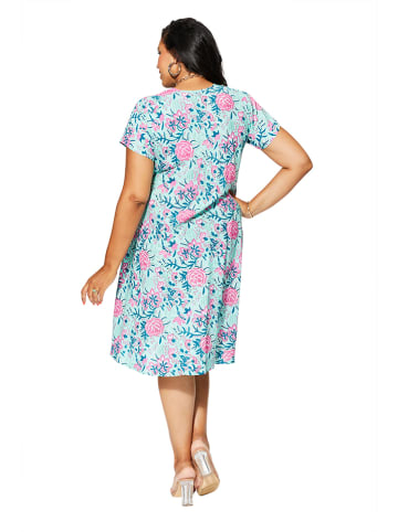 Aller Simplement Jurk turquoise/lichtroze