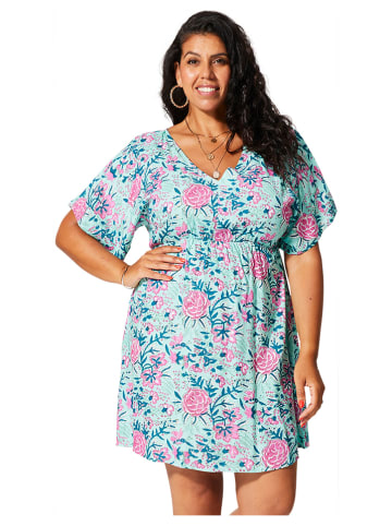 Aller Simplement Sukienka w kolorze turkusowo-jasnoróżowym