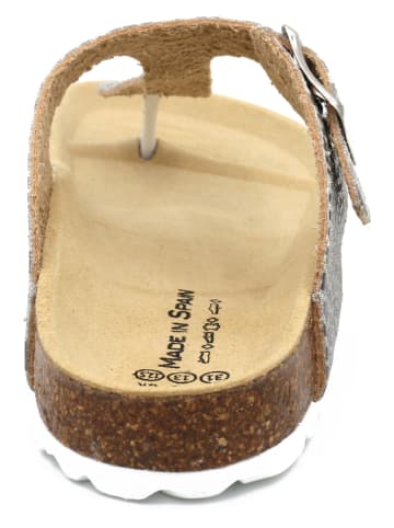 billowy Zehentrenner in Braun/ Silber