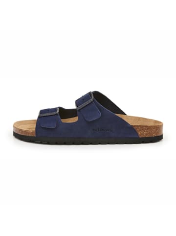 billowy Skórzane klapki w kolorze granatowym