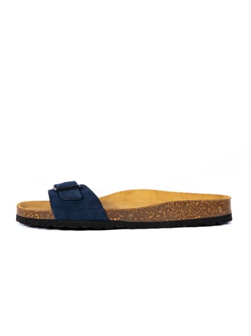 billowy Skórzane klapki w kolorze granatowym