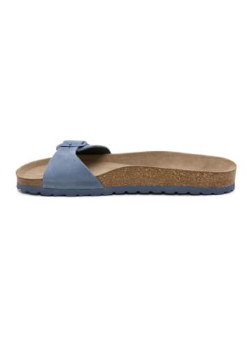 billowy Leren slippers blauw