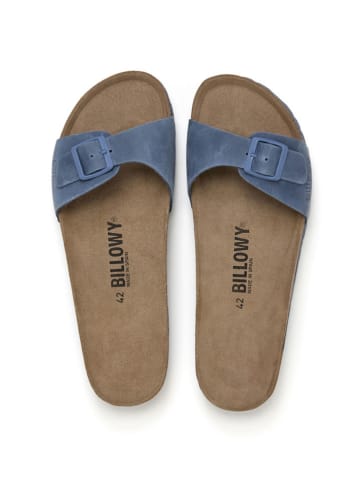 billowy Leren slippers blauw