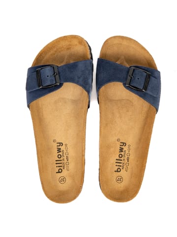 billowy Leren slippers blauw