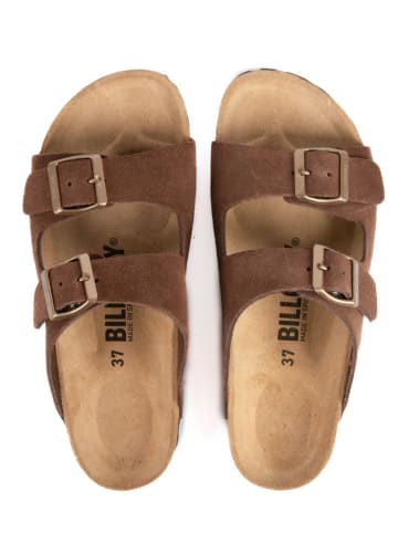 billowy Leren slippers bruin
