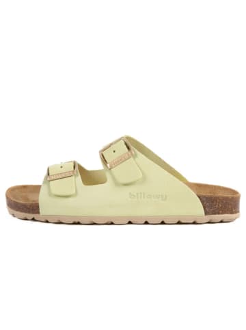 billowy Leren slippers lichtgroen