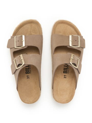 billowy Leren slippers lichtbruin