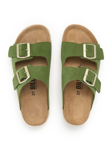 billowy Leren slippers groen