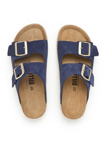 billowy Leren slippers donkerblauw